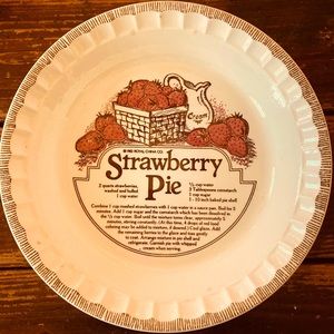 Antique Ceramic Strawberry Pie Plate